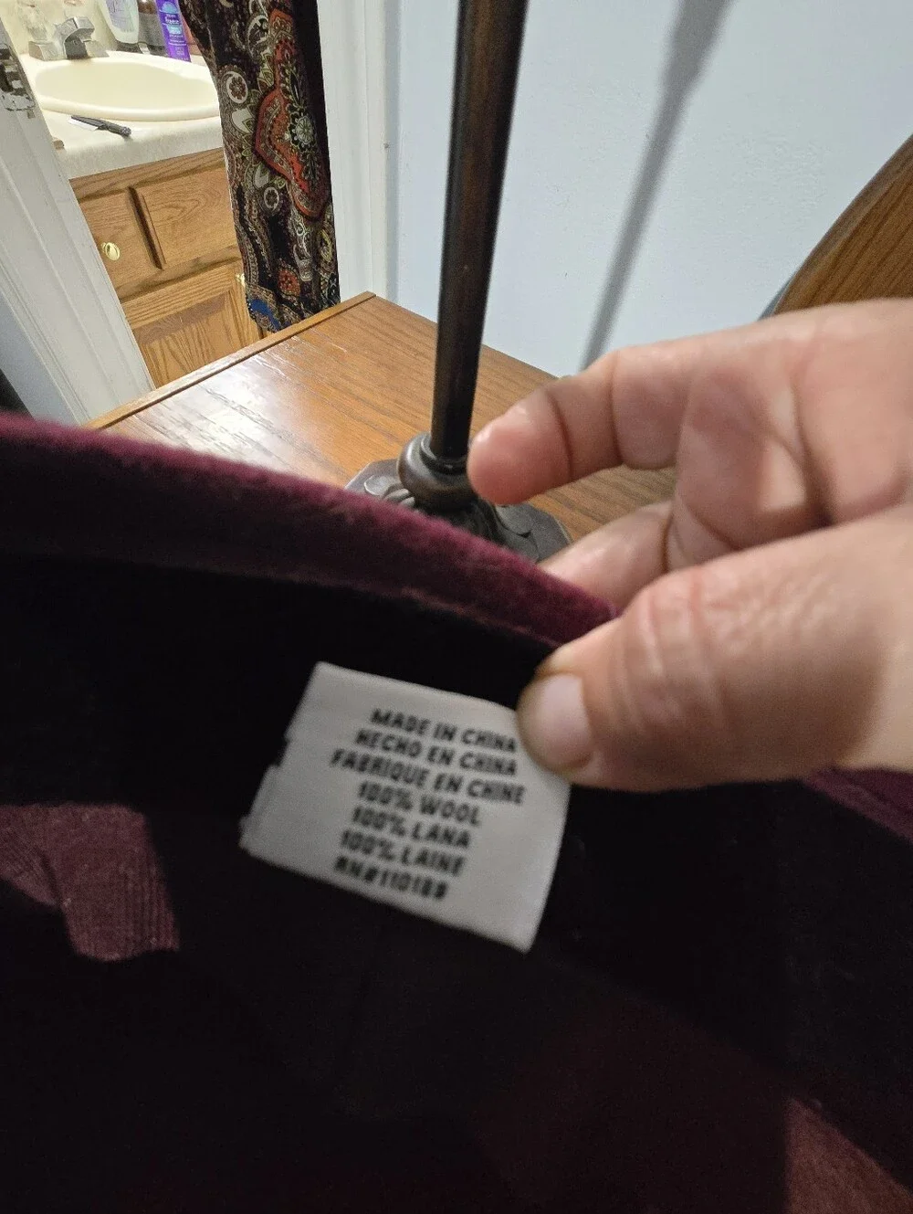 Nine West Plum Wool Cloche Hat with Velvet Band
